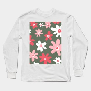 Sketched Flowers Long Sleeve T-Shirt